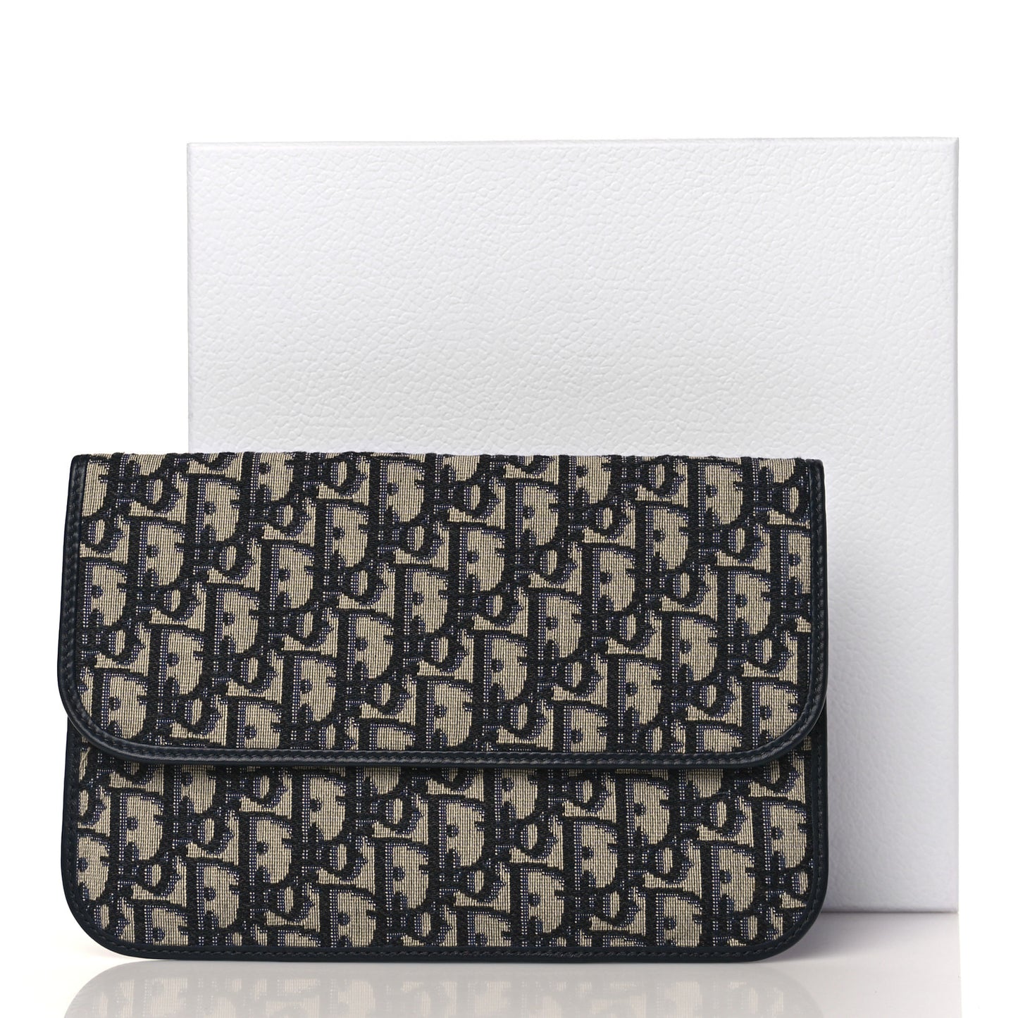 Oblique Flap Pouch Clutch Blue