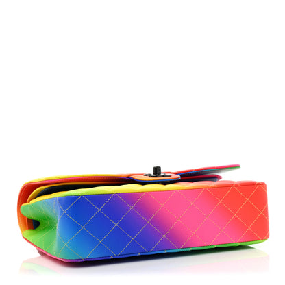 Chanel Calfskin Quilted Medium Rainbow Double Flap Multicolor 4 of 10