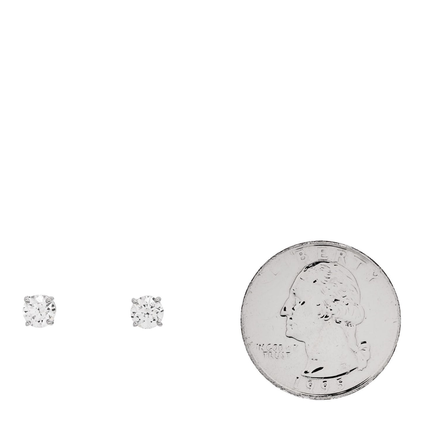 Platinum Diamond .92ctw Round Solitaire Earrings