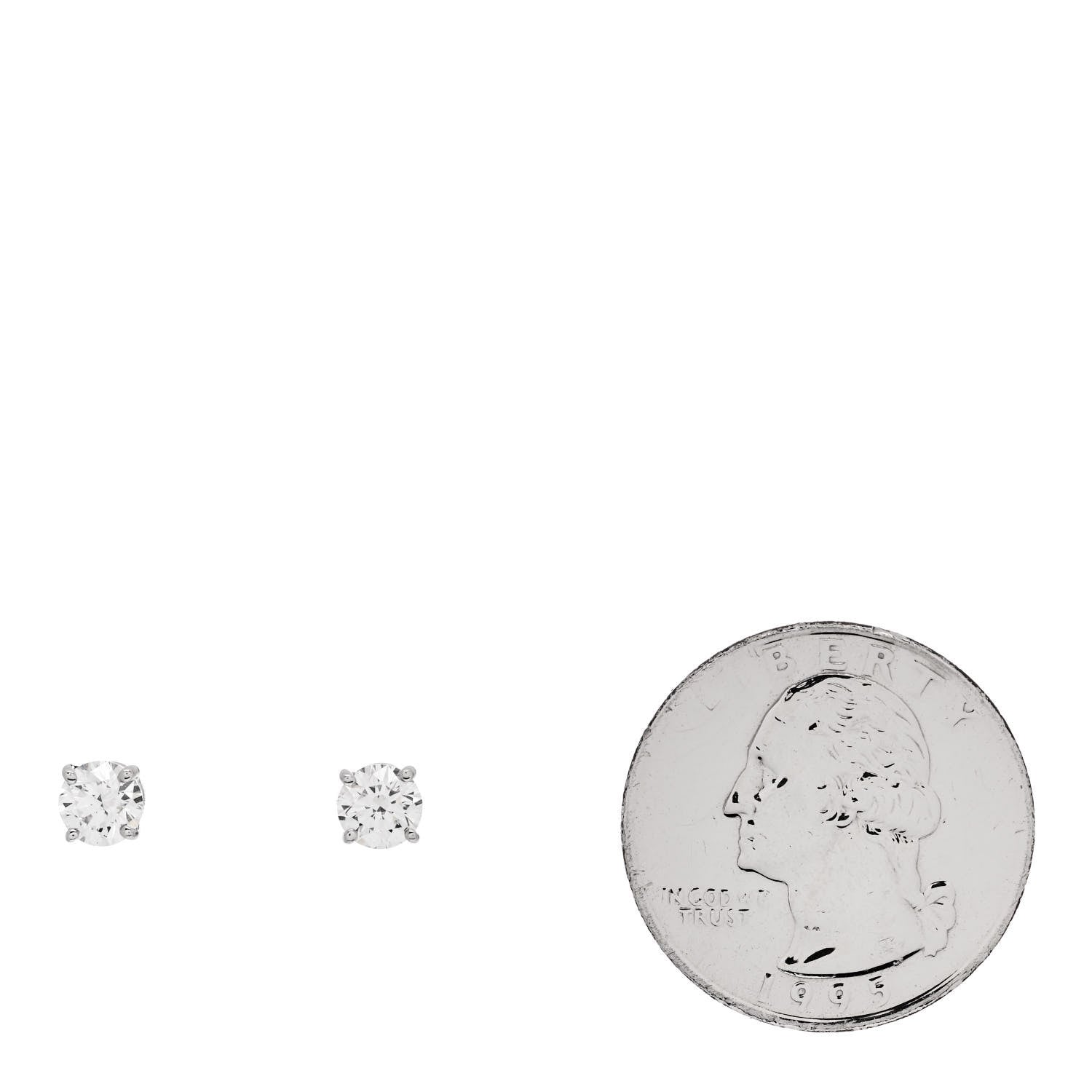 Tiffany Platinum Diamond .92ctw Round Solitaire Earrings 2 of 5