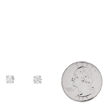 Tiffany Platinum Diamond .92ctw Round Solitaire Earrings 2 of 5