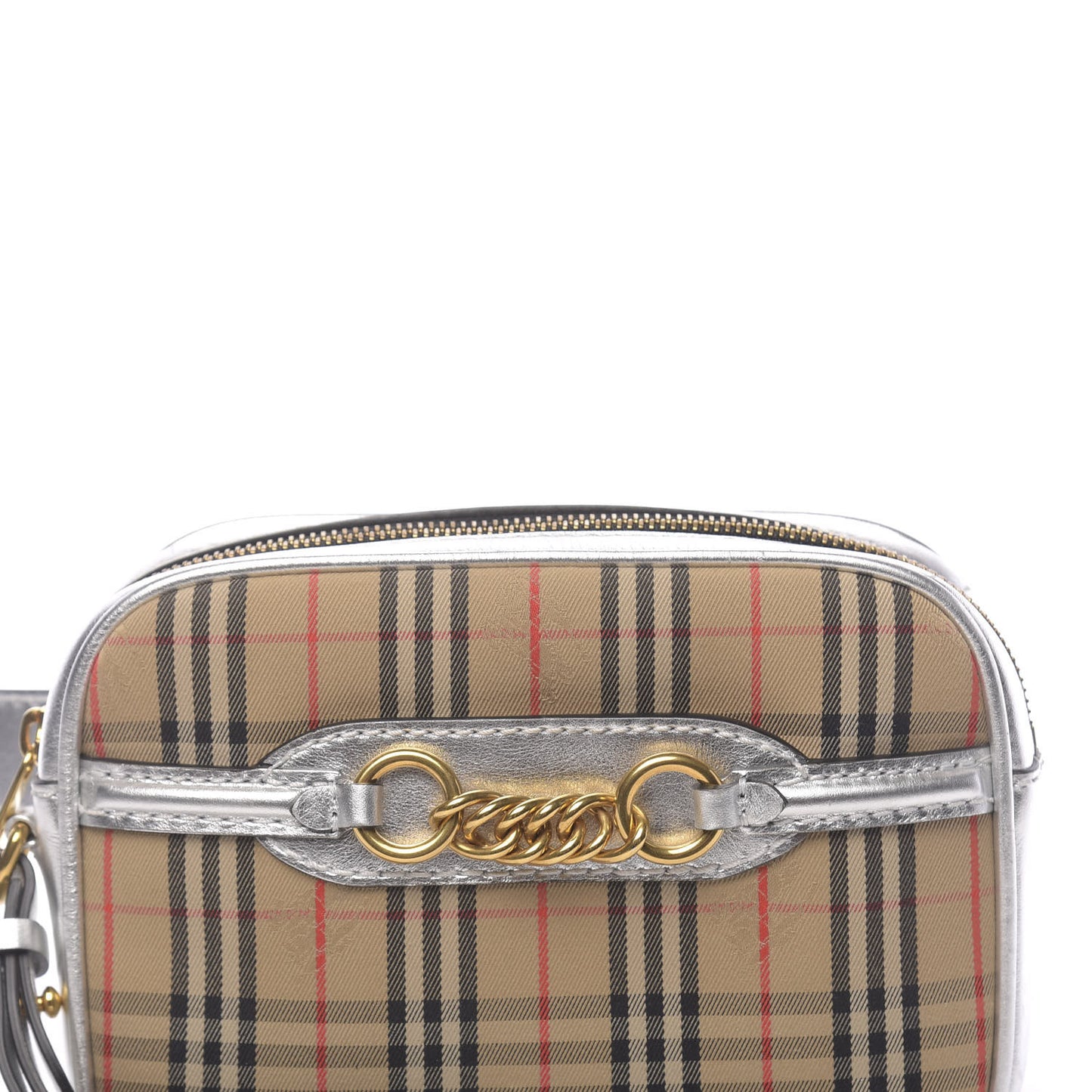 Smooth Calfskin 1983 Knight Check Link Bum Bag Silver