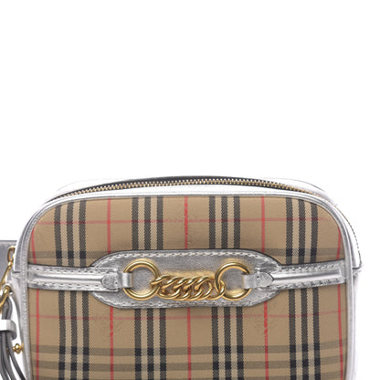 Burberry Smooth Calfskin 1983 Knight Check Link Bum Bag Silver 7 of 9