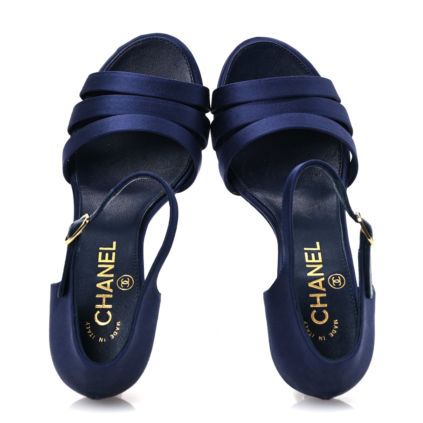 Satin Pearl Sandals 36 Dark Blue