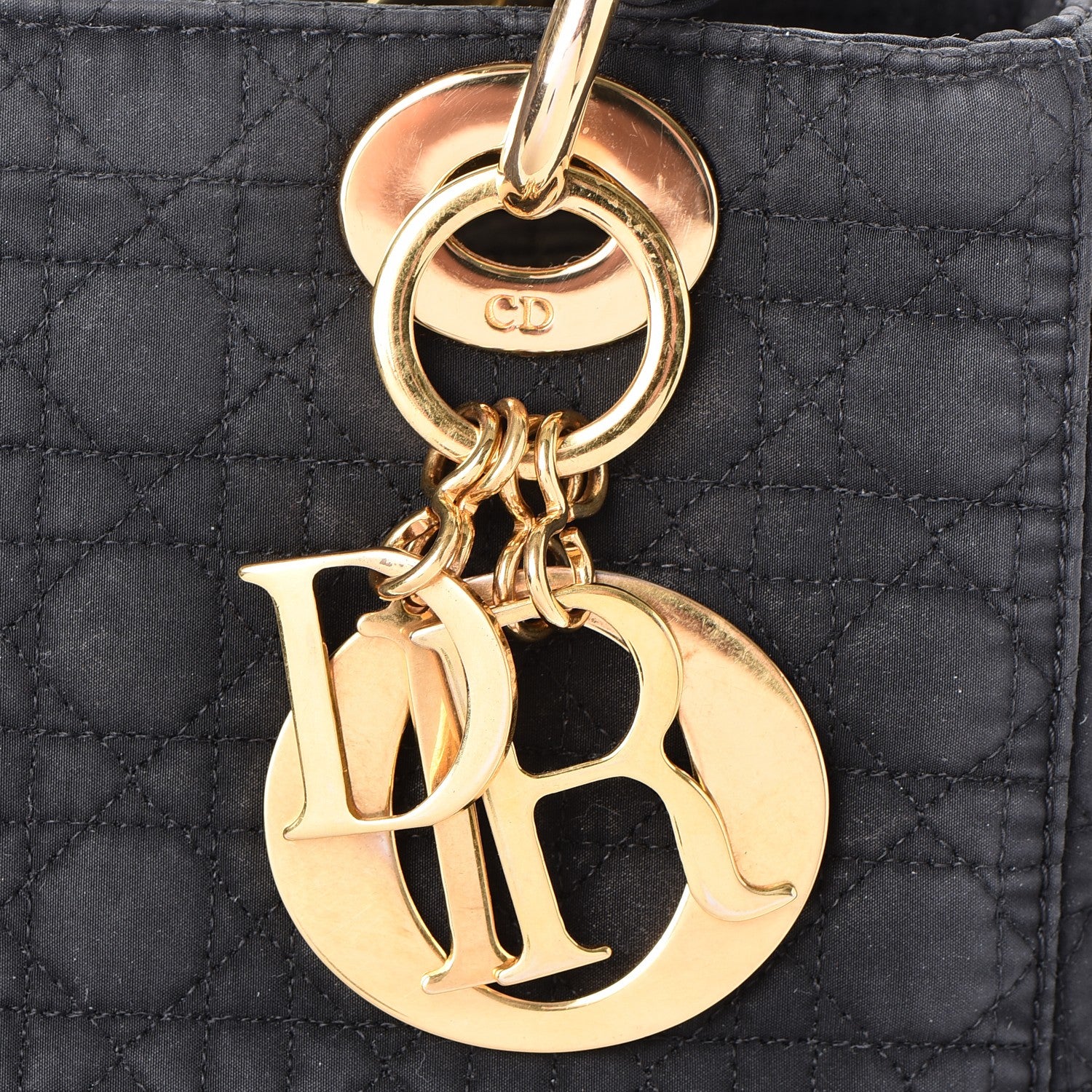 Christian Dior Nylon Cannage Medium Lady Dior Black 9 of 12