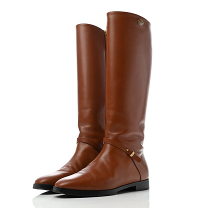 Gucci Calfskin Rosie Tall Riding Boots 37 Brown Papaya 3 of 7