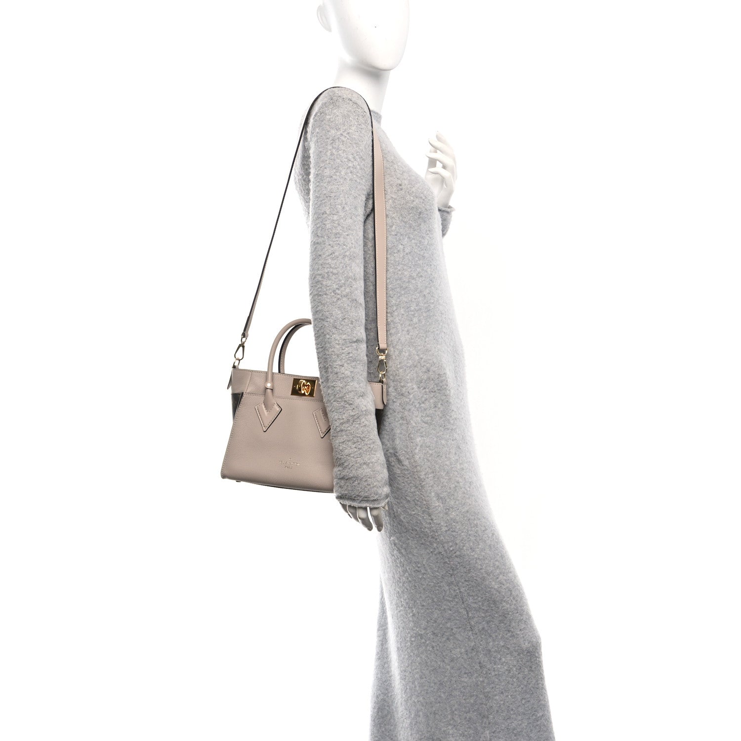 Louis Vuitton Calfskin Monogram On My Side PM Greige 2 of 12