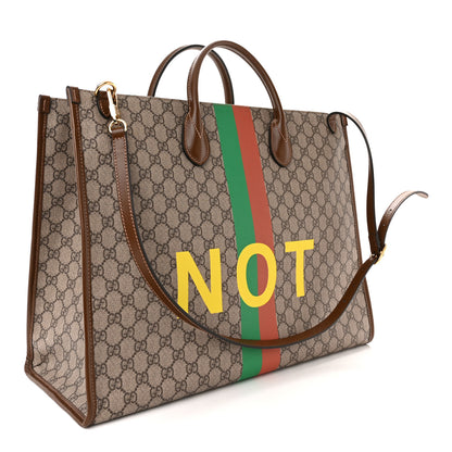 Gucci GG Supreme Monogram Fake/Not Large Retro Interlocking G Tote Bag Beige Brown Sugar 3 of 11
