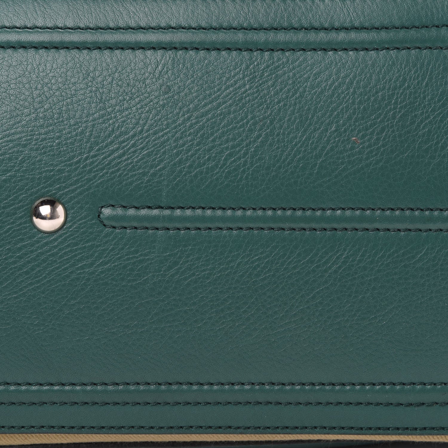 Saint Laurent Calfskin Canvas Large Muse Two Green Beige 10 of 12