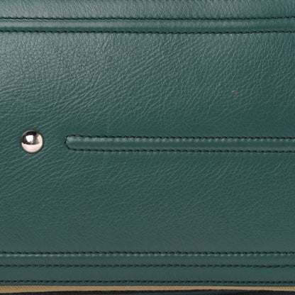 Saint Laurent Calfskin Canvas Large Muse Two Green Beige 10 of 12