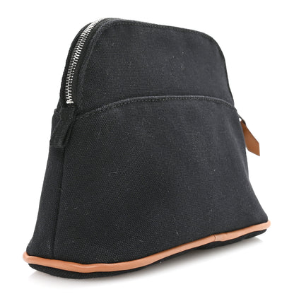 Hermes Cotton Canvas Mini Bolide Travel Cosmetic Pouch Black 6 of 16