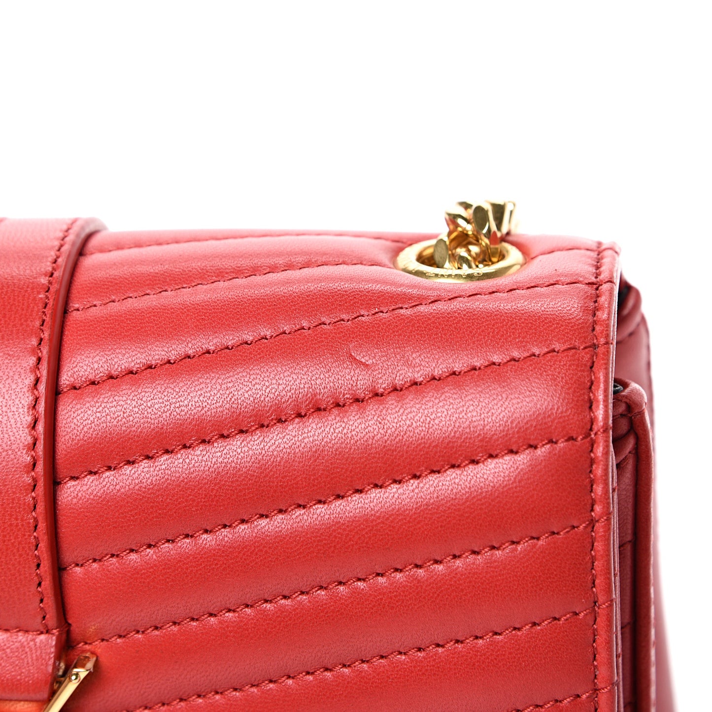 Lambskin Matelasse Chevron Monogram Small Sulpice Bag Red