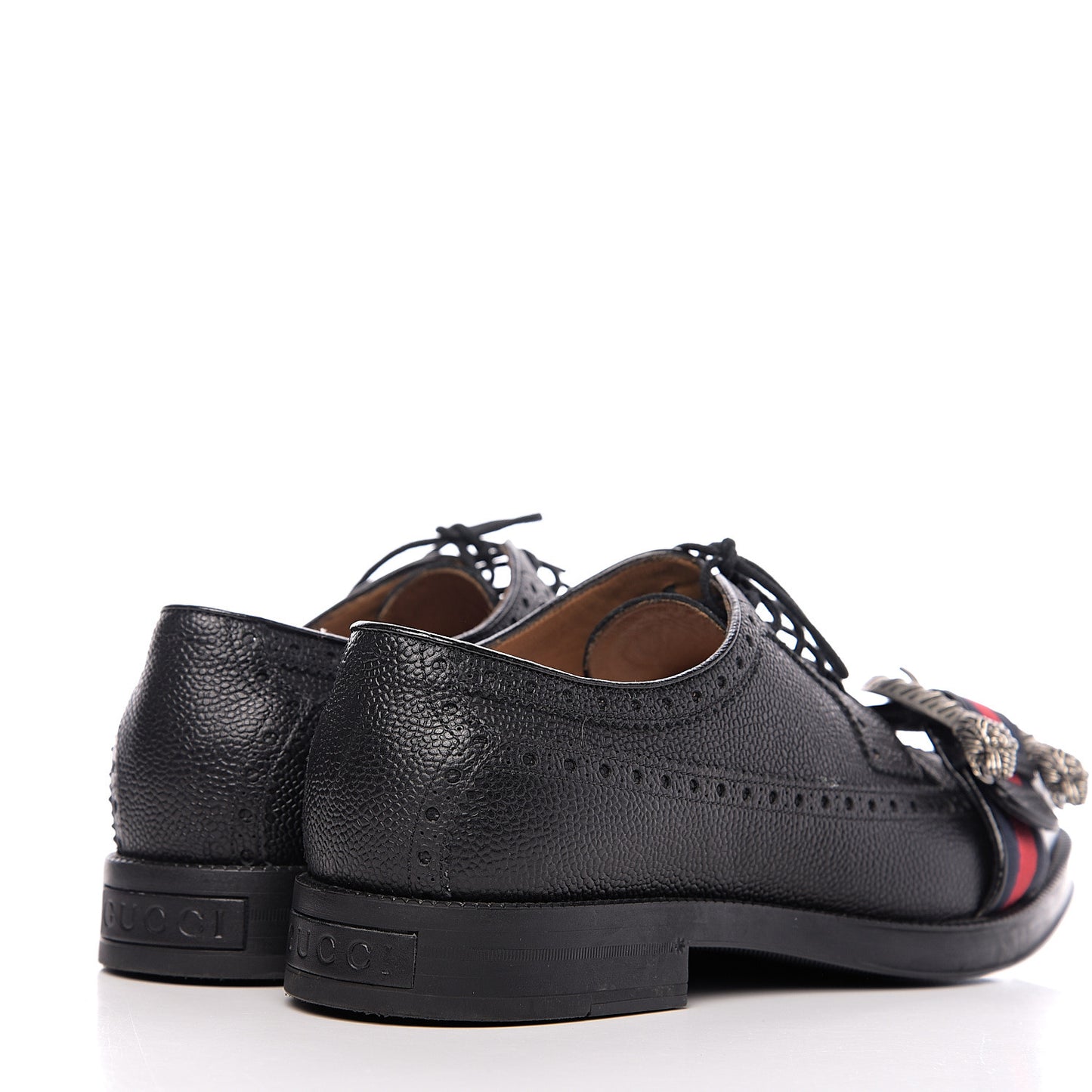 Pebbled Calfskin Dionysus Web Mens Martins Shoes 8 Black