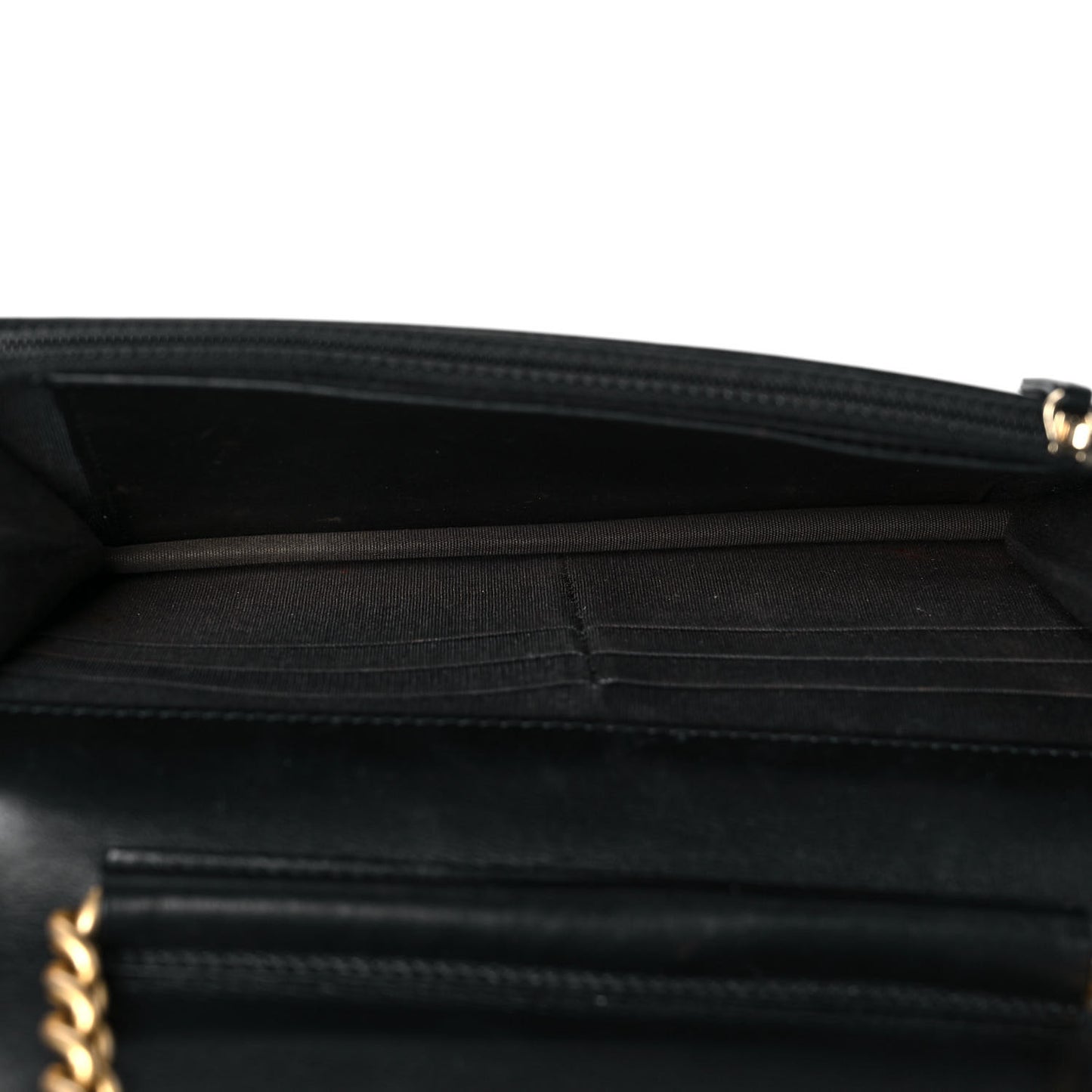 Caviar Quilted Boy Wallet On Chain WOC Black