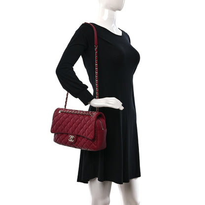 Chanel Caviar Quilted Jumbo Easy Flap Dark Pink 2 of 10