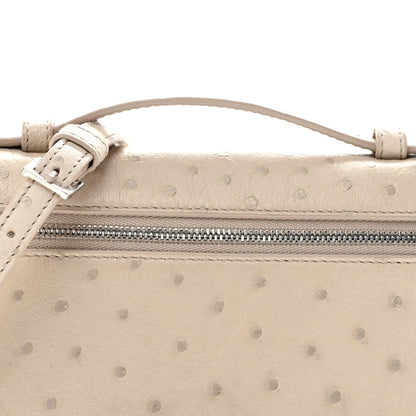 Loro Piana Ostrich L19 Extra Pocket Pouch Light Travertine 7 of 12