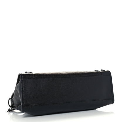 Balenciaga Shiny Grained Goatskin Black Metallic Edge City Black 4 of 10