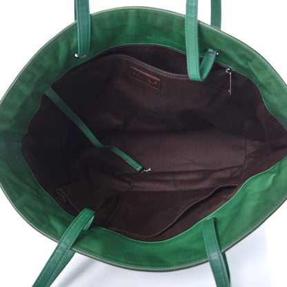 Chanel Lambskin Quilted Country Club Tote Green Black 7 of 13