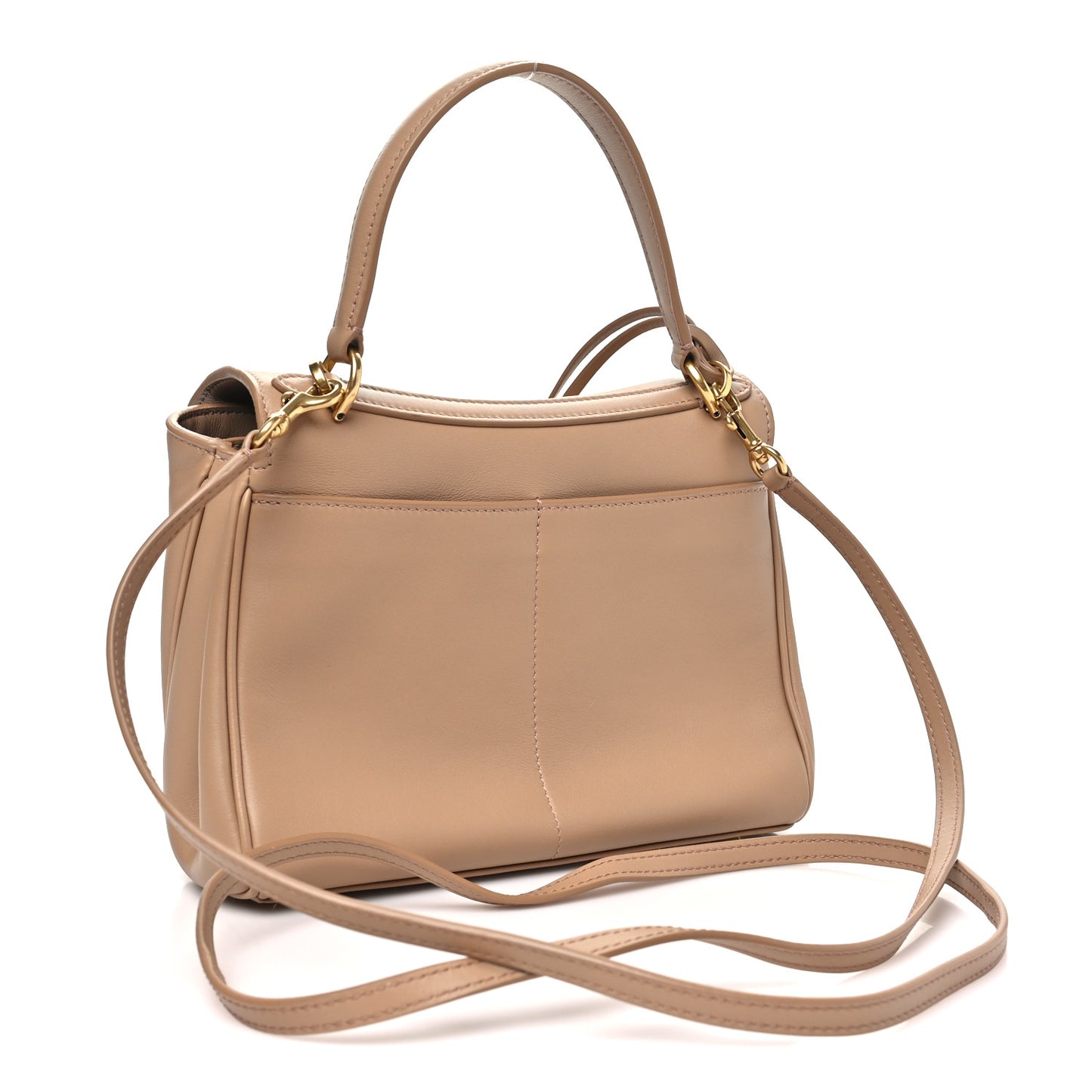 Natural Smooth Calfskin Mini Rodeo Top Handle Handbag Latte