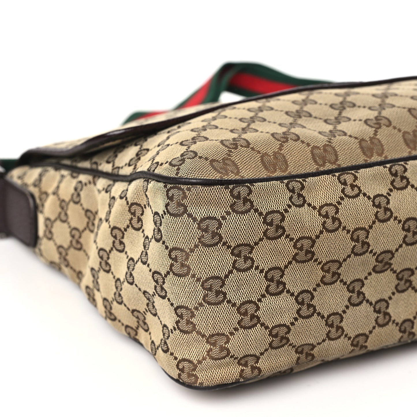 Monogram Web Medium Flap Messenger Beige Dark Brown