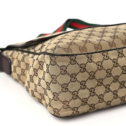 Gucci Monogram Web Medium Flap Messenger Beige Dark Brown 9 of 10