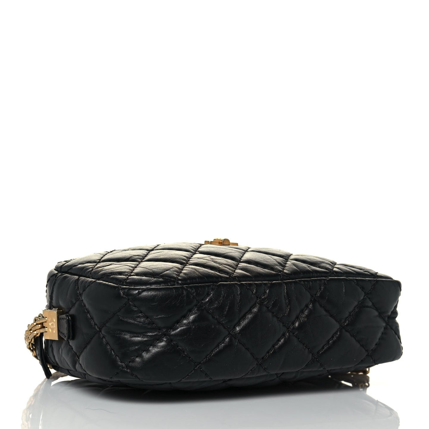 Aged Calfskin Quilted Mini Reissue Camera Case Black
