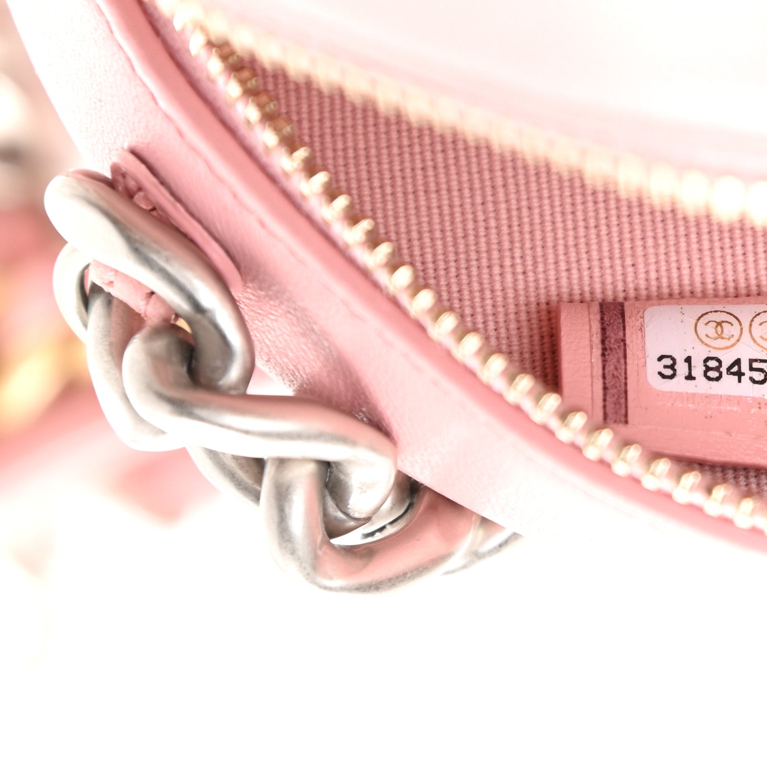 Chanel Lambskin Quilted Chanel 19 Round Clutch With Chain Pink 7 of 9