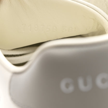 Gucci Calfskin Interlocking G Perforated Womens Ace Sneakers 38.5 White Grey Sky 9 of 10