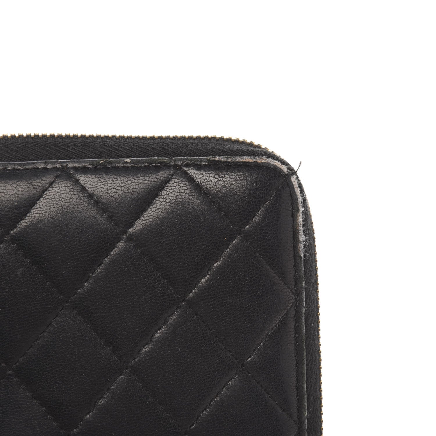 Chanel Lambskin Quilted Large Gusset Zip Around Wallet Black 13 of 15