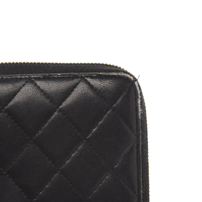 Chanel Lambskin Quilted Large Gusset Zip Around Wallet Black 13 of 15