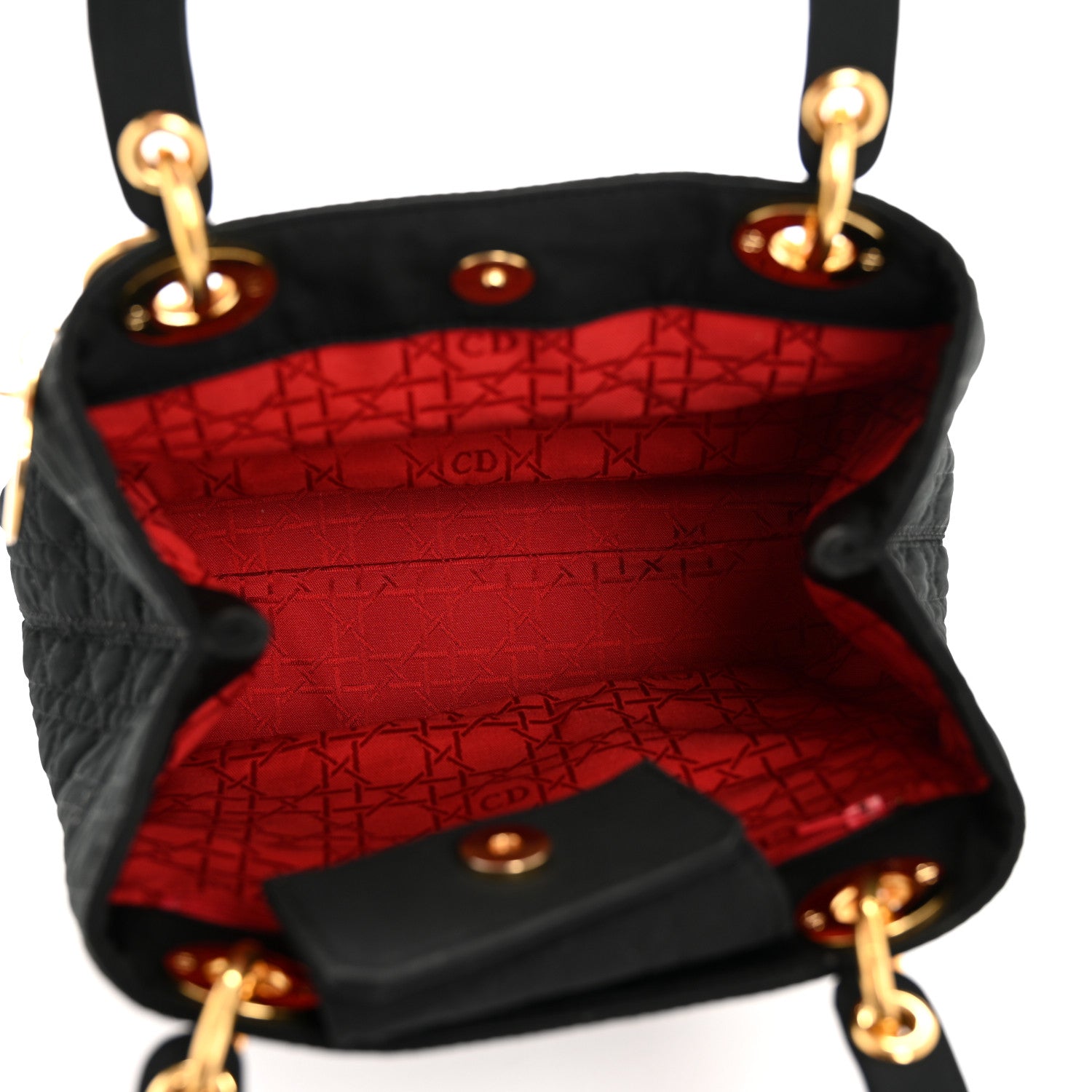 Christian Dior Nylon Cannage Medium Lady Dior Black 9 of 27
