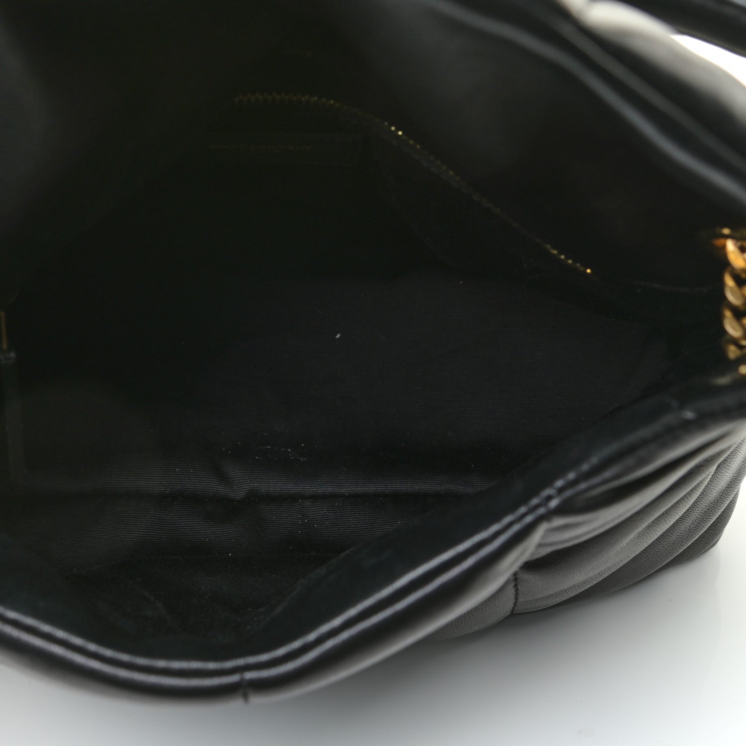 Saint Laurent Lambskin Quilted Small Loulou Puffer Monogram Chain Satchel Black 7 of 8