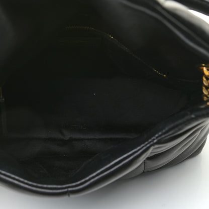 Saint Laurent Lambskin Quilted Small Loulou Puffer Monogram Chain Satchel Black 7 of 8