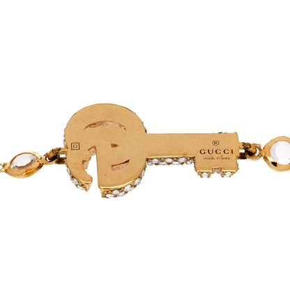 Gucci Metal Crystal Double G Key Bracelet Gold 4 of 5