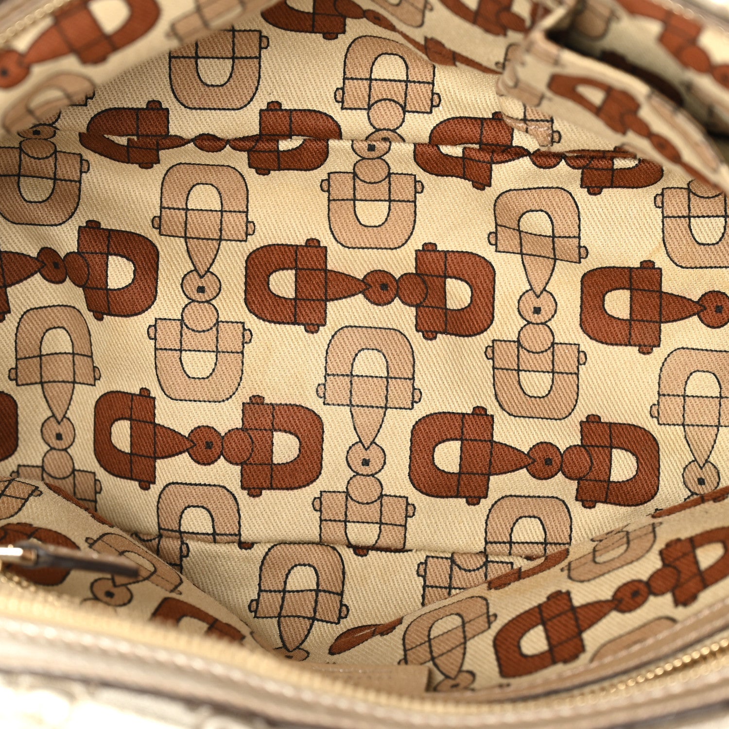 Gucci Guccissima Small Capri Satchel Metallic Gold 5 of 10