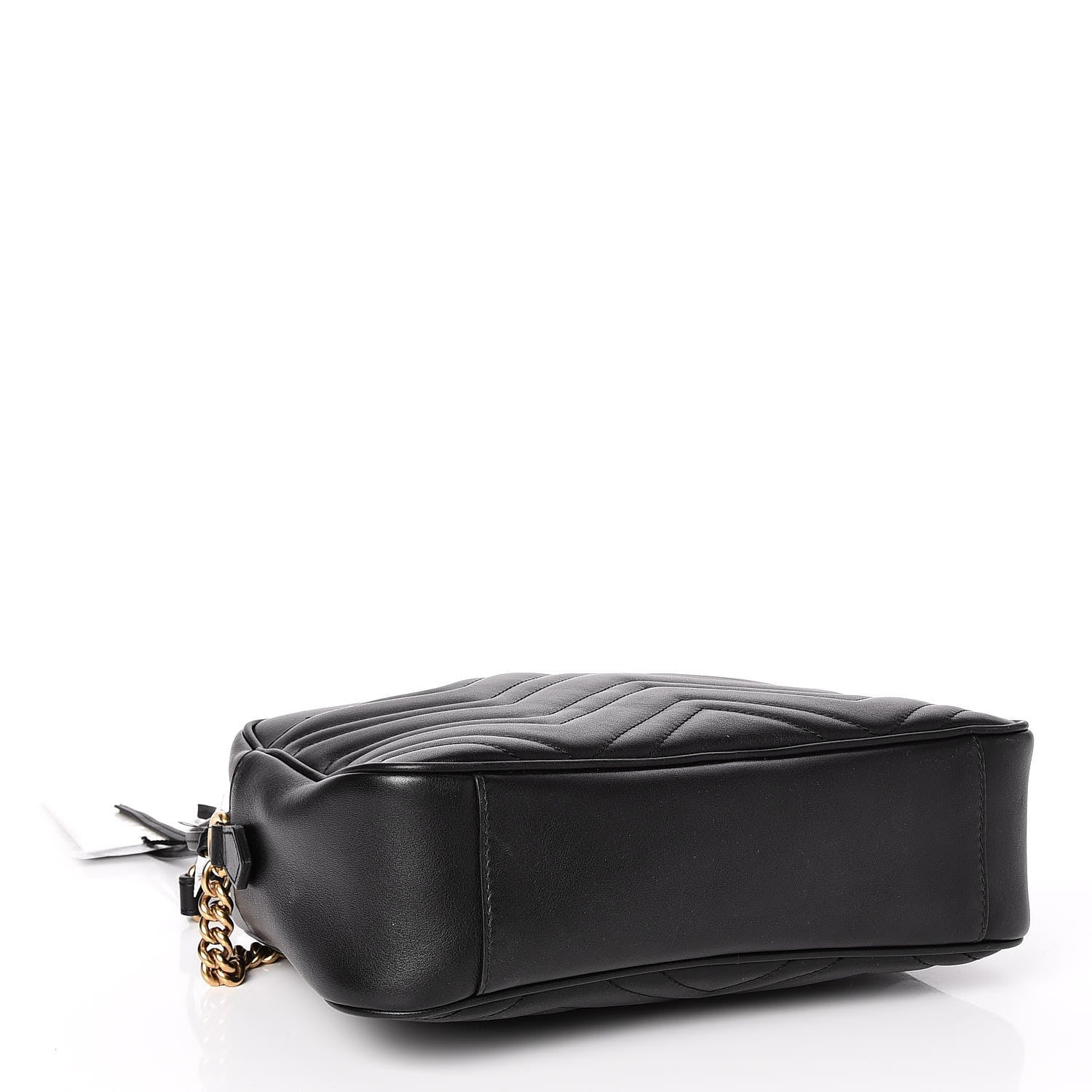 Gucci Calfskin Matelasse Medium GG Marmont Chain Shoulder Bag Black 4 of 7