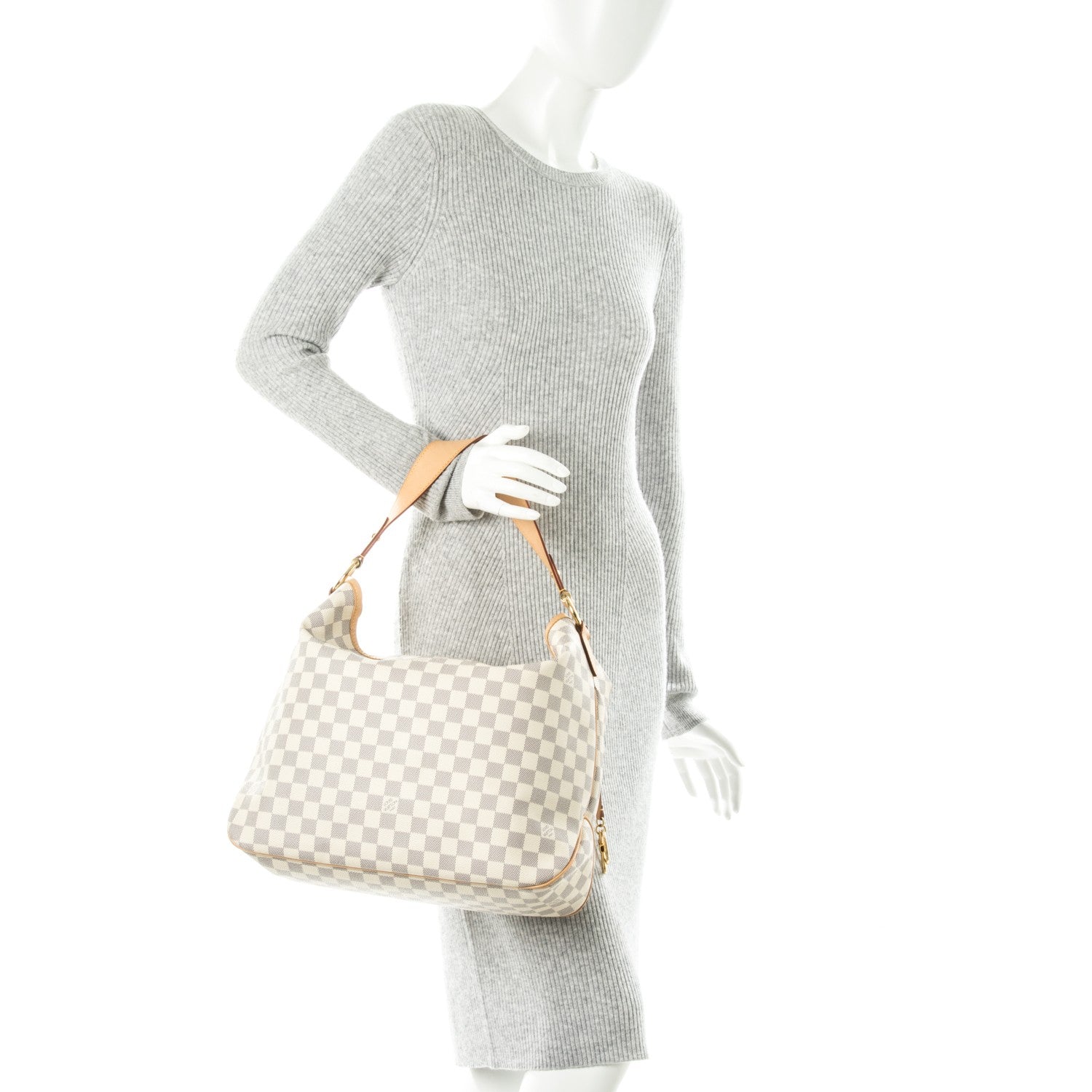 Louis Vuitton Damier Azur Delightful MM Rose Ballerine 2 of 9