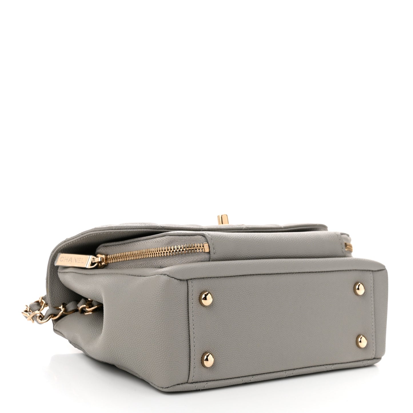 Caviar Quilted Medium Business Affinity Flap Grey