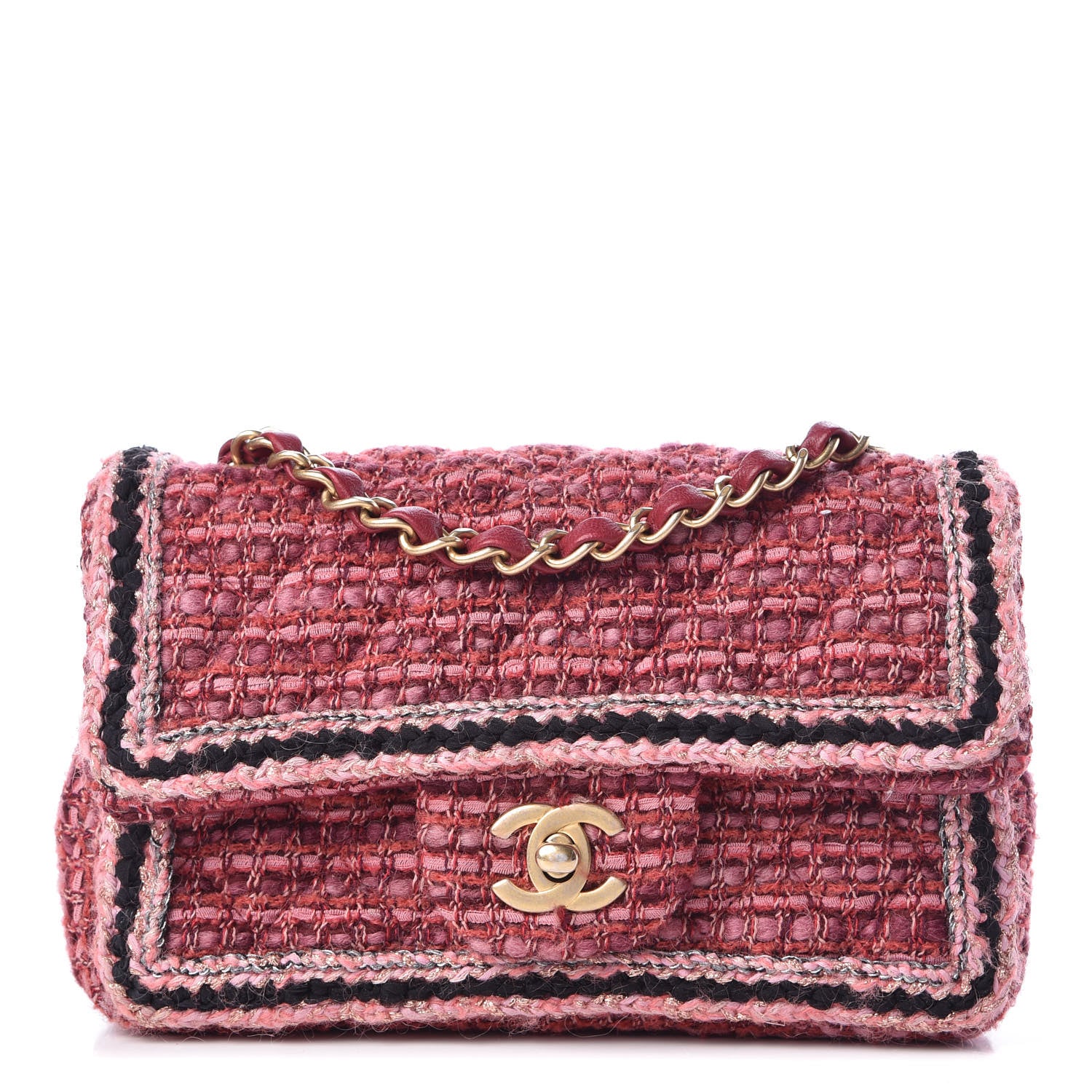 Chanel Crochet Embroidered Mini Rectangular Flap Red 1 of 11