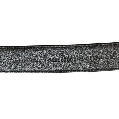 Saint Laurent Calfskin Crocodile Embossed Monogram Passant Buckle Belt 95 38 Black 10 of 10