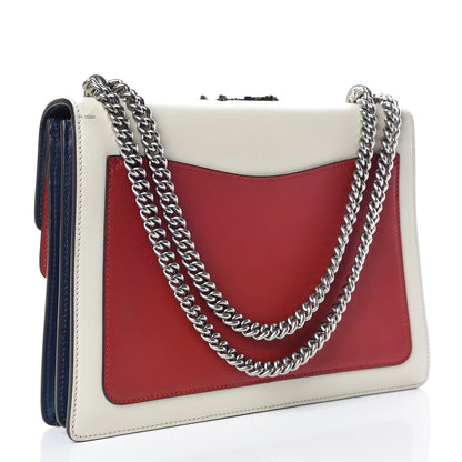 Gucci Calfskin Bee Embroidered Medium Dionysus Shoulder Bag White Blue Hibiscus Red 3 of 10