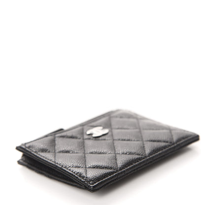 Chanel Caviar Quilted CC Zip Card Holder Black 4 of 8