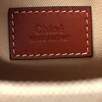 Chloe Cotton Calfskin Small Woody Ribbon Tote White Brown 6 of 10