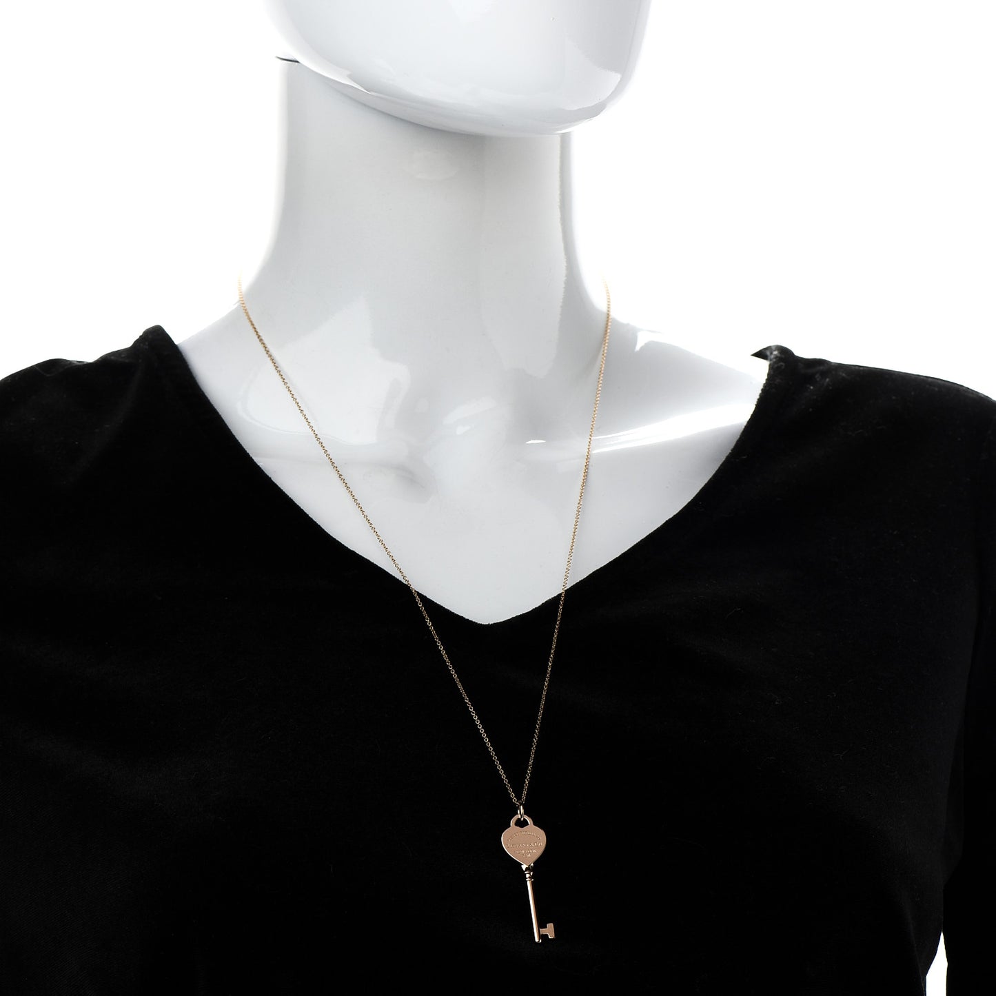 18K Rose Gold Return To Tiffany Heart Key Pendant Necklace