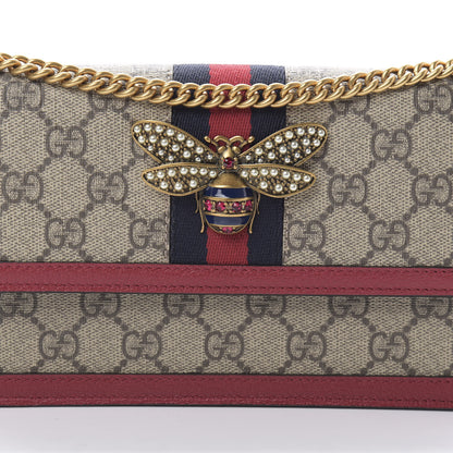 Gucci GG Supreme Monogram Web Queen Margaret Chain Wallet Red 7 of 10