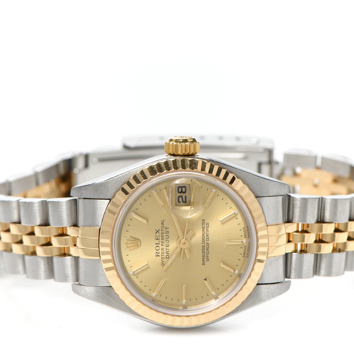 Stainless Steel 18K Yellow Gold 26mm Oyster Perpetual Datejust Watch Champagne 79173