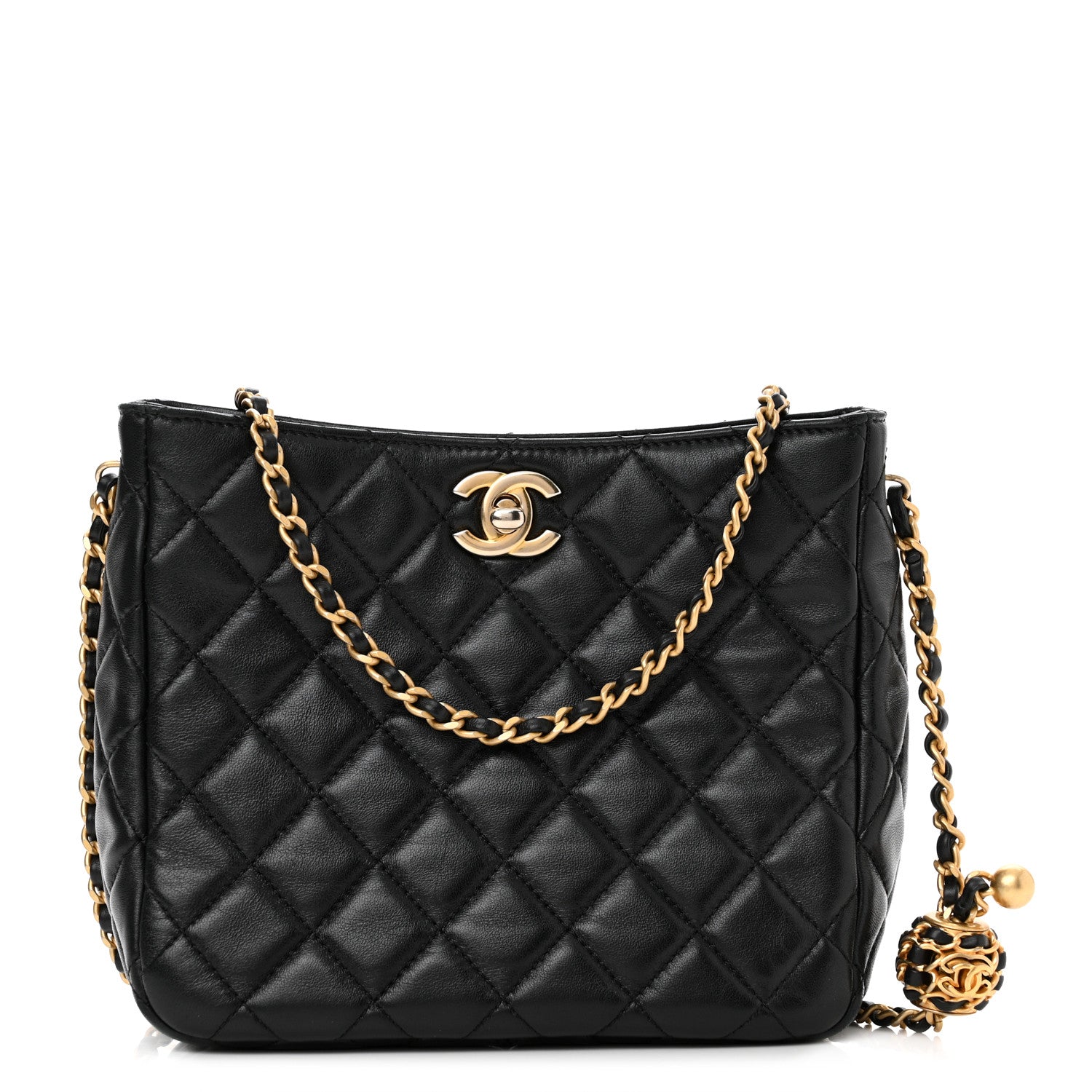 Chanel Lambskin Quilted Small Pearl Crush Hobo Black 1 of 13