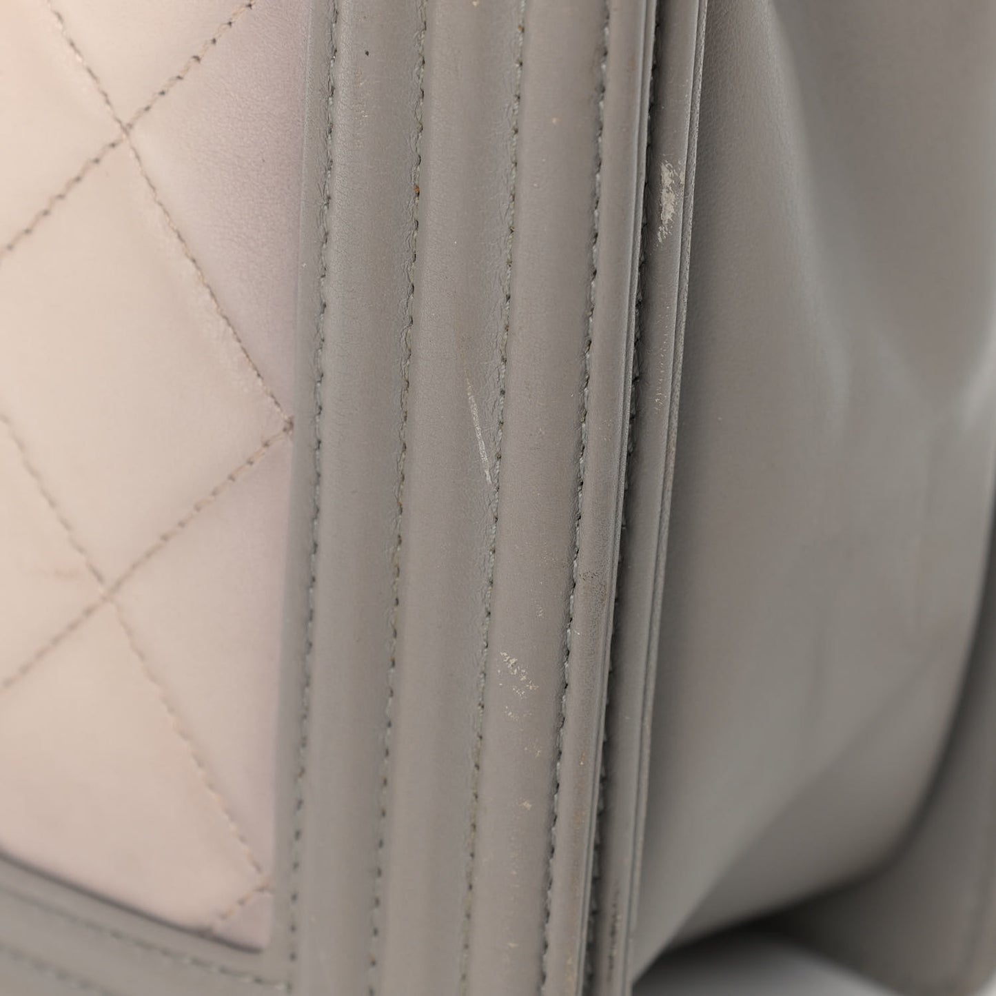 Calfskin Ombre Quilted Large Boy Flap Grey Beige