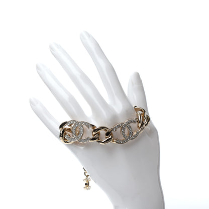 Chanel Crystal CC Chain Link Bracelet Gold 2 of 4