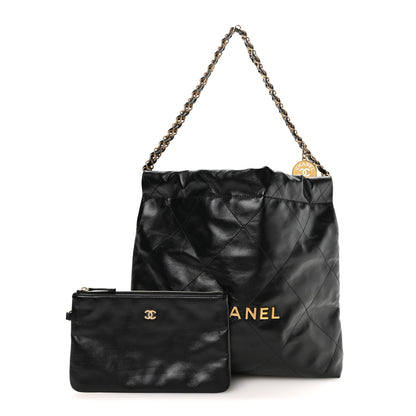Chanel Shiny Calfskin Quilted Small Chanel 22 Black 3 of 11